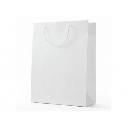 Papírová taška Alfa  bílá bez lamina
