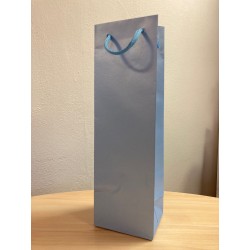 Papírová taška víno modrá metal perleť